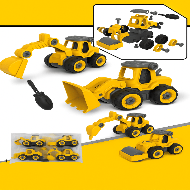 CREATRONIQ – Electric Engineering Construction Kit for Kids with Power Drill and Vehicle Parts