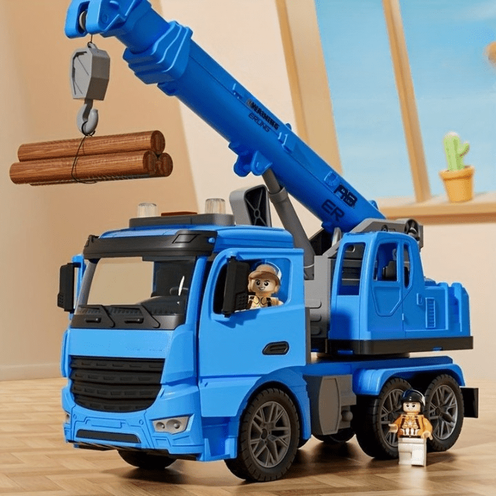 BuildPlay Crane Truck Toy – Construction Vehicle with Light, Sound & Movable Crane Arm (from 3 years)