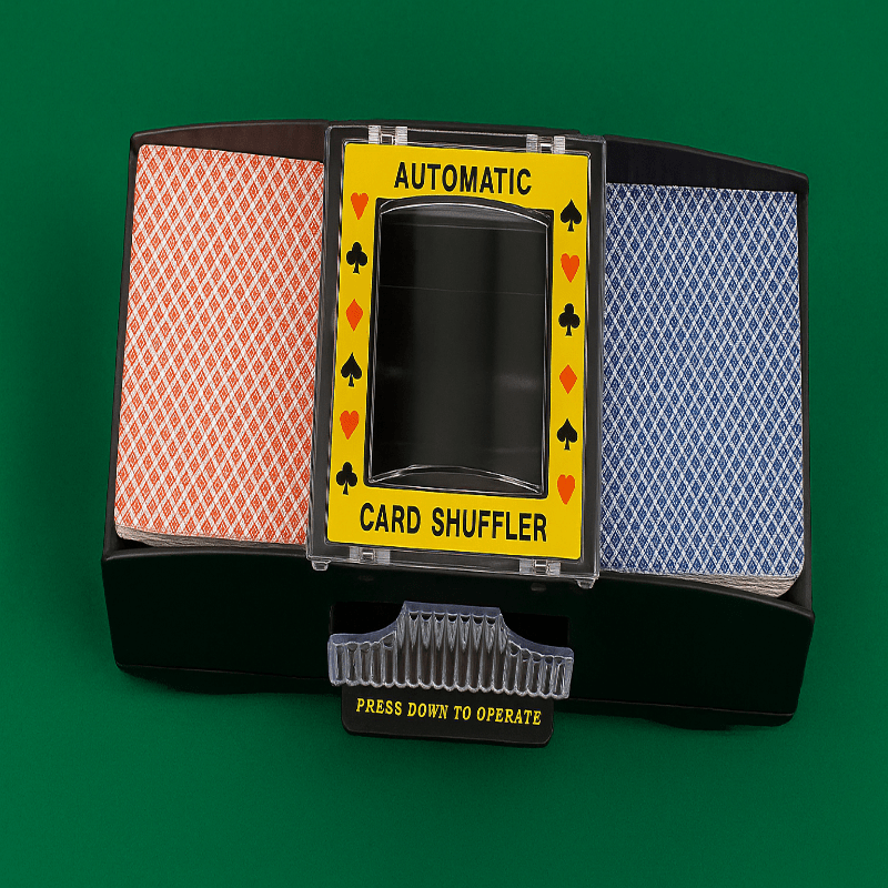 SHUFFLORQ – Automatic Electric Card Shuffler (USB & Battery Operated for 1–2 Decks)