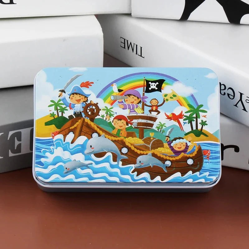 WOODLERN – 60-Piece Colorful Wooden Puzzle for Kids with Animal & Vehicle Designs | Perfect Christmas Gift