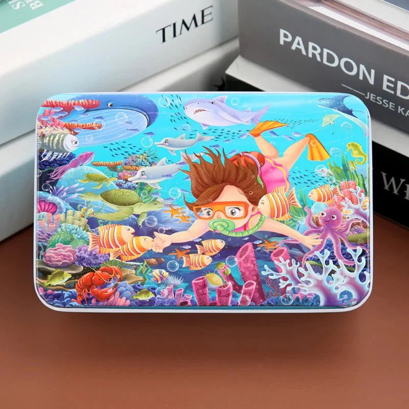 WOODLERN – 60-Piece Colorful Wooden Puzzle for Kids with Animal & Vehicle Designs | Perfect Christmas Gift