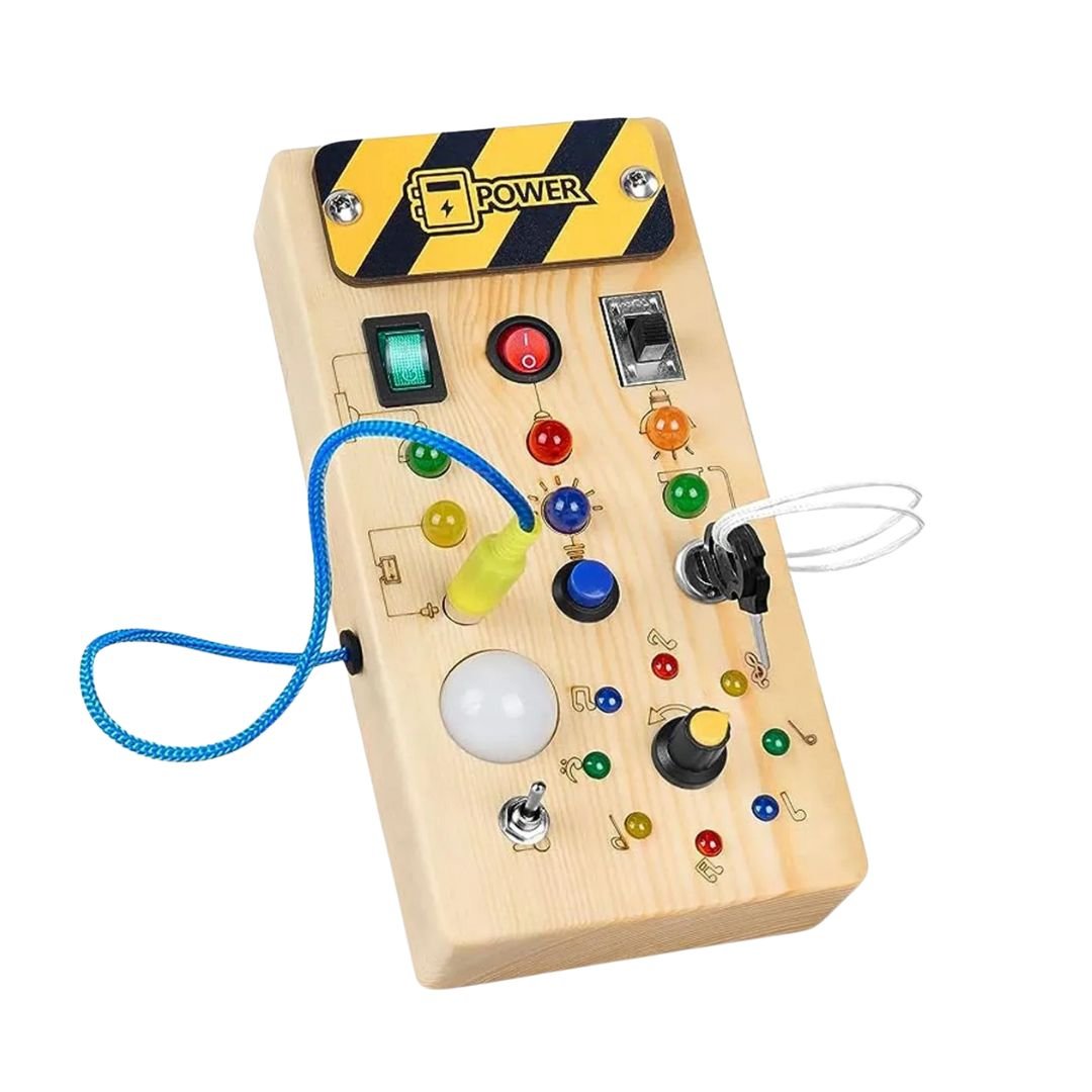 CURIOUS MIND – Montessori Wooden Busy Board for Sensory Exploration, Motor Skills & Early Learning