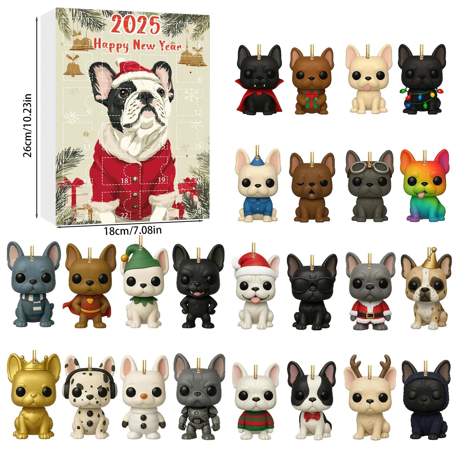 PAWCOUNT 2025 – 24-Day Dog Cup Pendant Advent Calendar for Festive Surprises