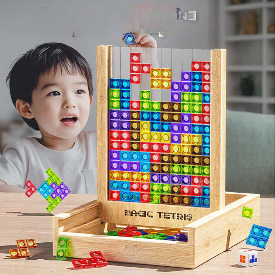 WOODTRIX – Eco-Friendly Wooden Tetris Puzzle Board for Kids and Adults