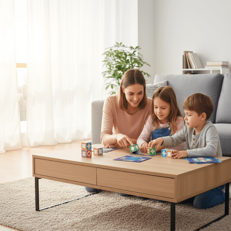 PLAYBLOCKS – 60 Card Pattern Matching Game with 20 Colorful Blocks for Kids & Family Funttern Matching Game with 20 Colorful Playable Blocks