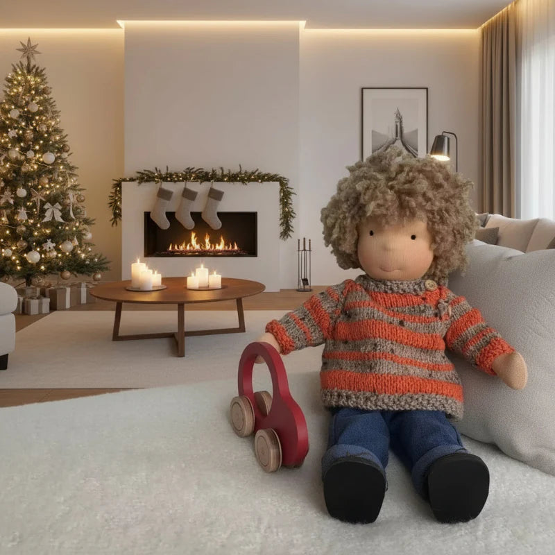 LULLABLY – Handmade All-Cotton Waldorf Doll with 12-Inch Soft Body for Kids