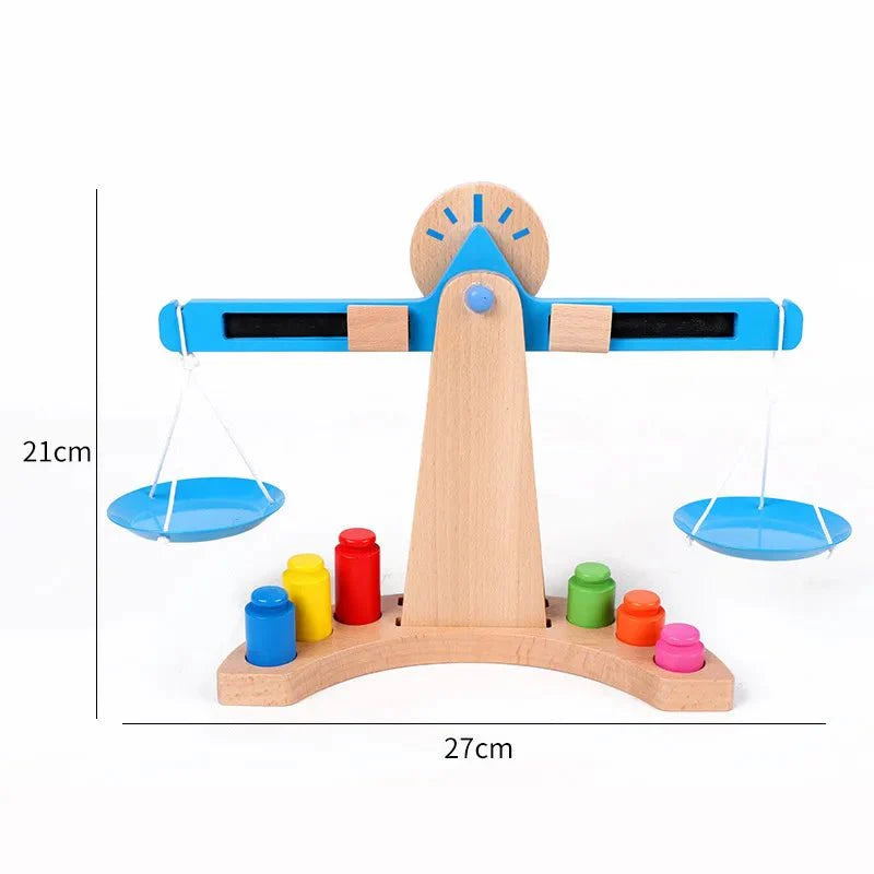 BRIGHTMIND – Wooden Balance Scale Educational Toy for Understanding Weight & Balance