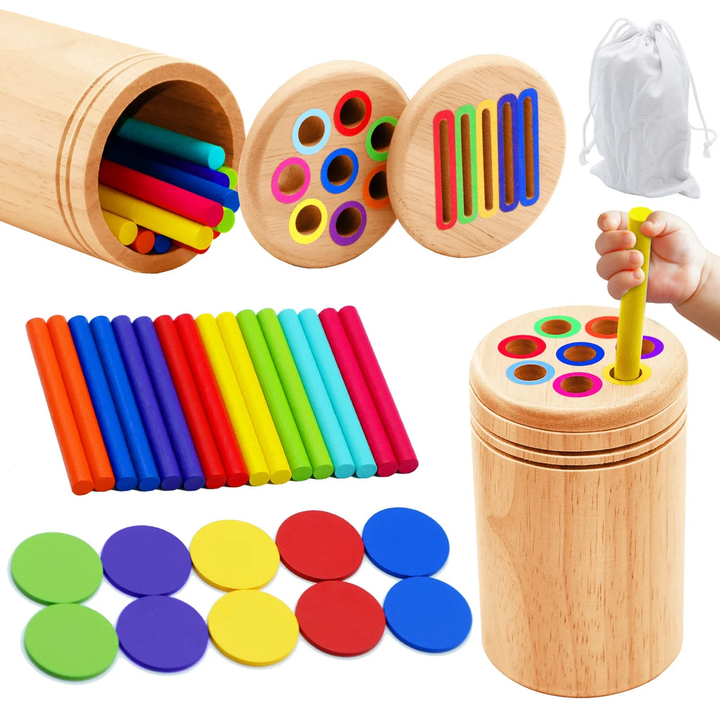 TINYGENIUS – Wooden Sorting & Matching Educational Toy for Early Skill Development