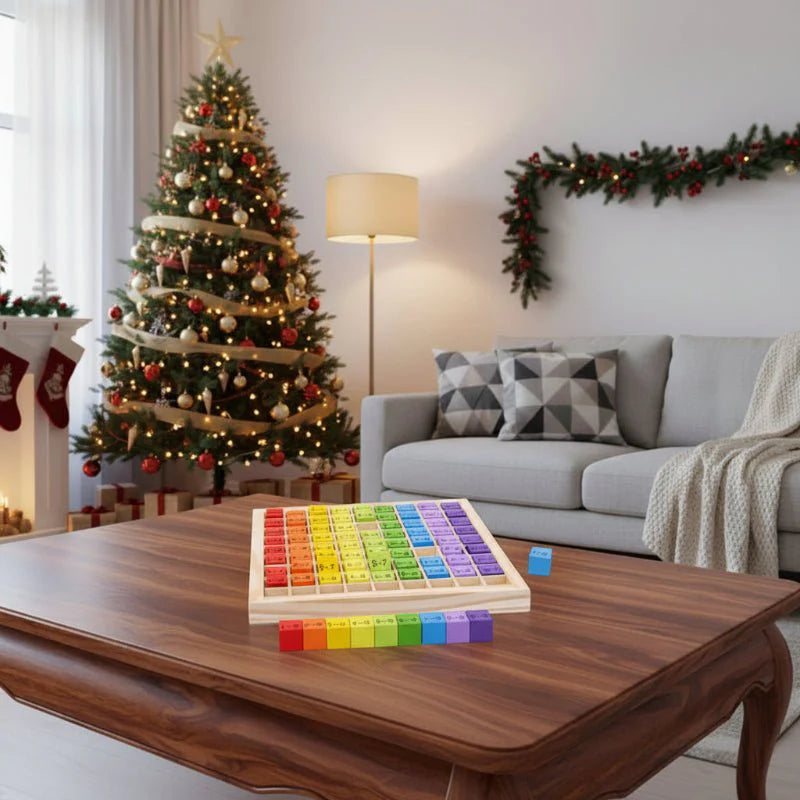 NUMBERRY – Montessori Wooden Math Toy with Colorful 99 Multiplication Table | Perfect Christmas Gift for Kids