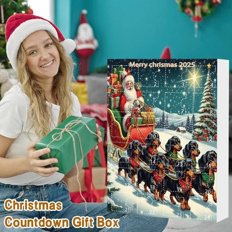 PAWCOUNT 2025 – 24-Day Dog Cup Pendant Advent Calendar for Festive Surprises